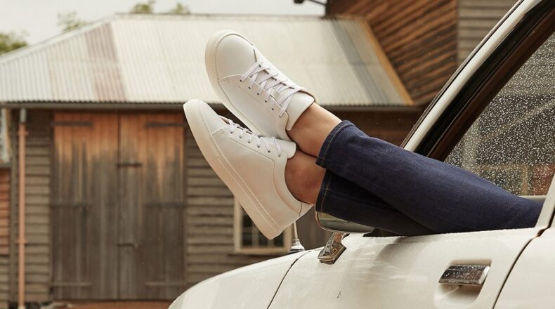 Wear Wide Fit Leather Trainers
