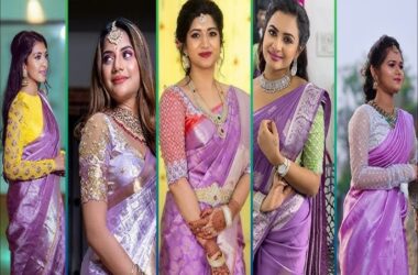 lavender colour saree